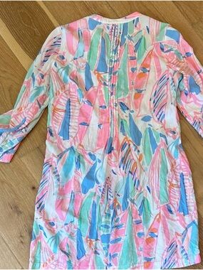 Lilly Pulitzer Pink, Blue & Green Printed Shift Dress